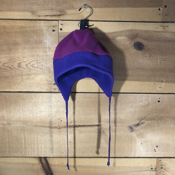 Vintage L.L. Bean Freeport Maine Fleece Womens Size S/M Snow Hat Beanie 2 Tone - Picture 9 of 10